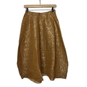 Boboutic Women's Avante Garde Skirt Gold Medium Bubble Midi Knit Designer Italy